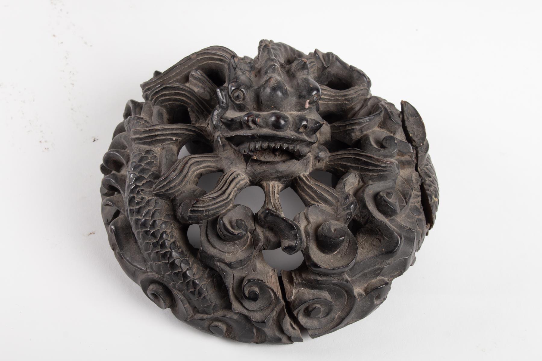 Two Wooden Box Indochina Iron, Decor Dragon, 19th Century 6