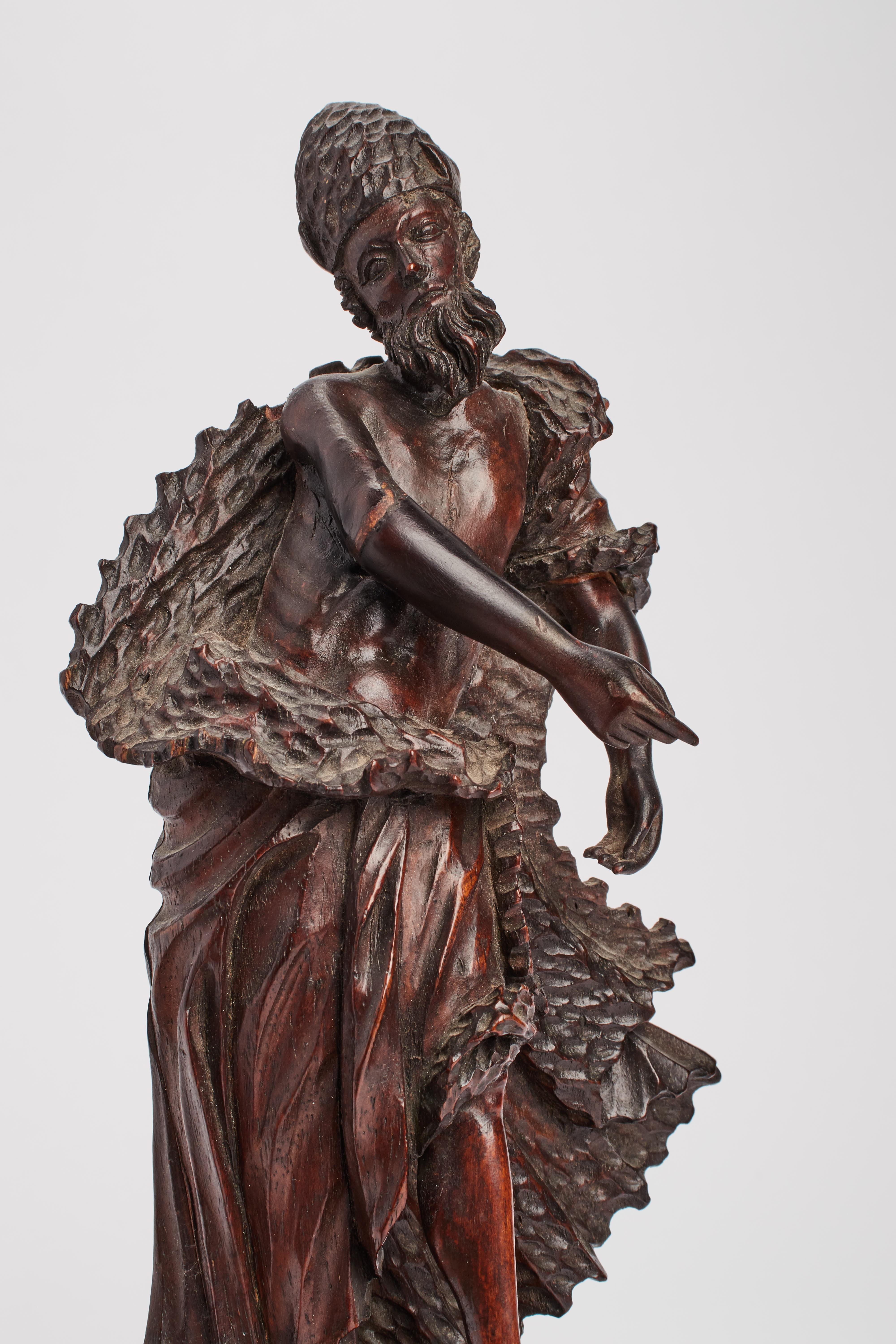 Due sculture in legno raffiguranti un vescovo e un cardinale, Venezia 1730. in vendita 2