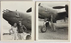 Two WWII Snapshots of Lt. Tom Harmon With His P-38 "Little Butch II"