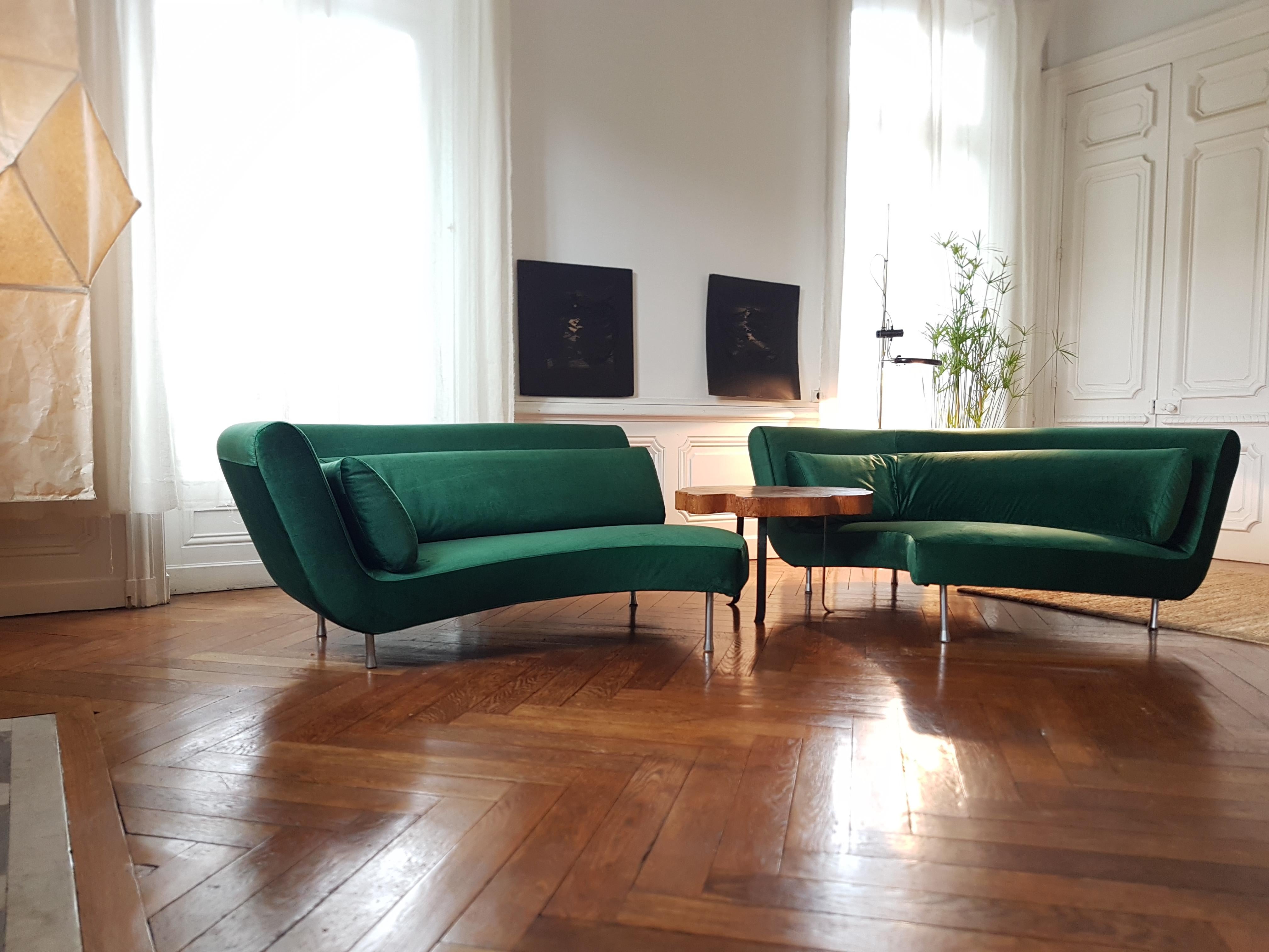Two Yang Sofa Design Sofas by Francoi Boucher Cinna, Corner Sofa For Sale 1