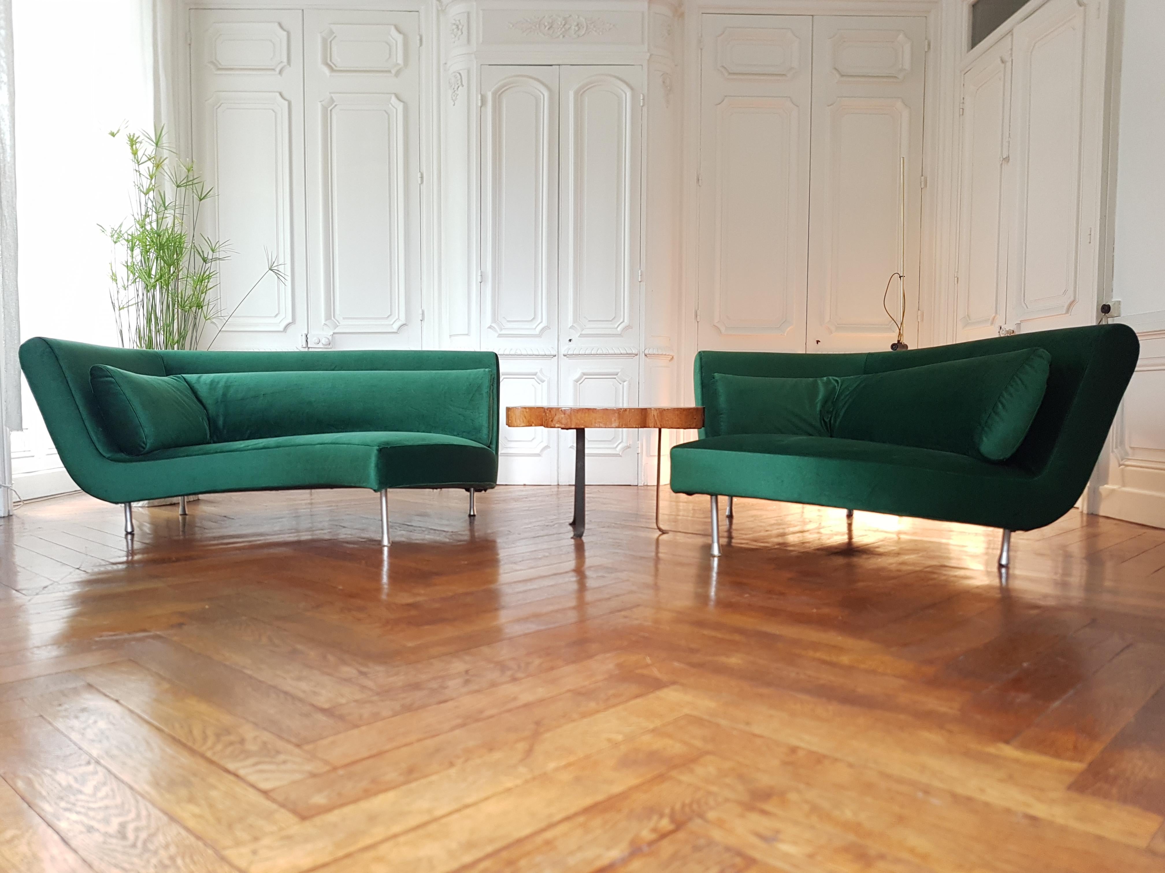 Two Yang Sofa Design Sofas by Francoi Boucher Cinna, Corner Sofa For Sale 4