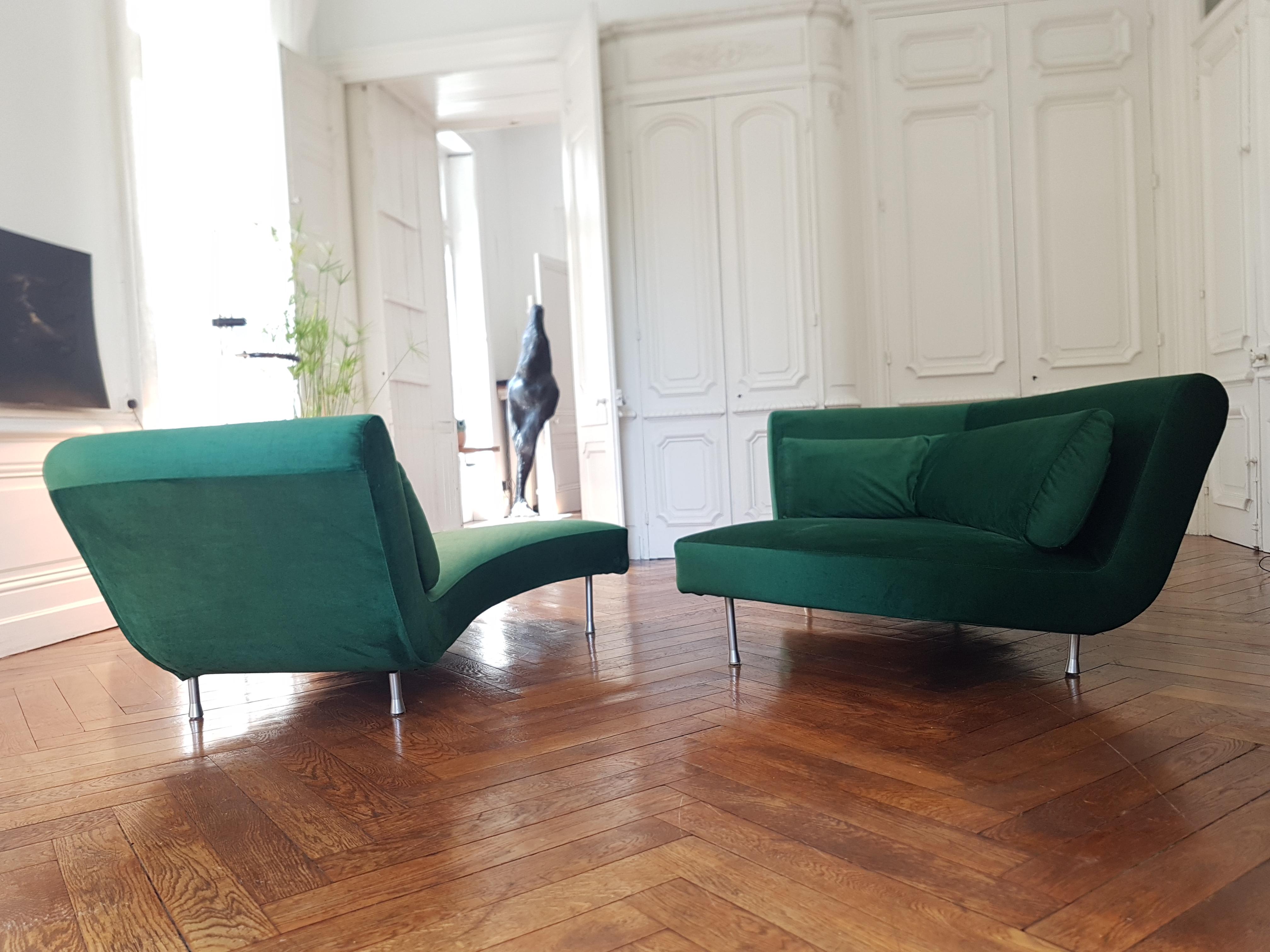 Zwei Yang-Sofa im Sofadesign von Francoi Boucher Cinna, Ecksofa (Französisch) im Angebot