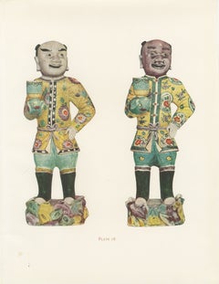 Two Yellow Boys with Cups, Ming Porcelain Figures, Color Plate, 1911