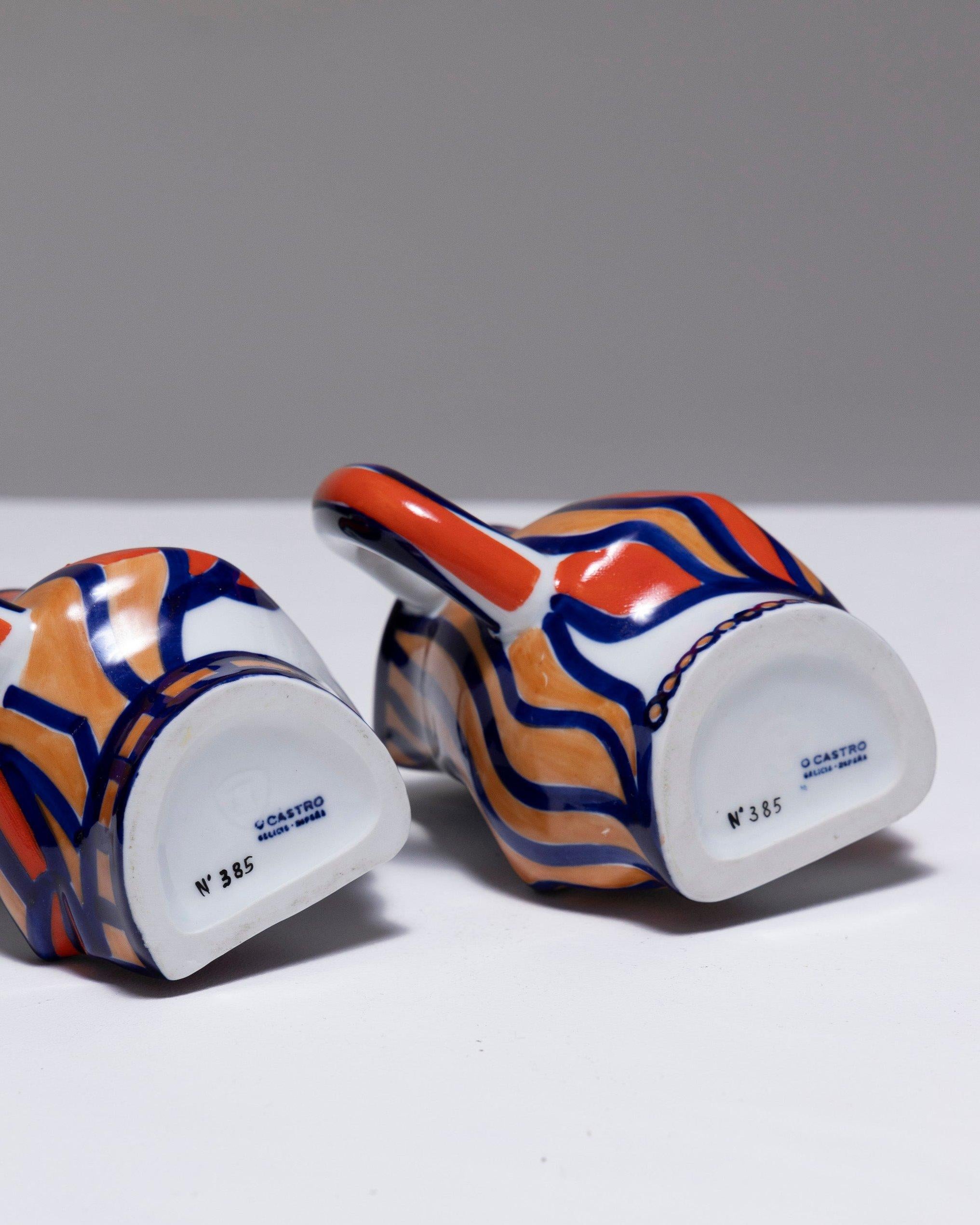 Two Yin-Yang Porcelain Pitchers, O. Castro, 2000s For Sale 6