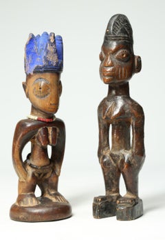 Two Yoruba Ibeji Twin Figures, Early 20th Century, Nigeria, Africa Tribal Art