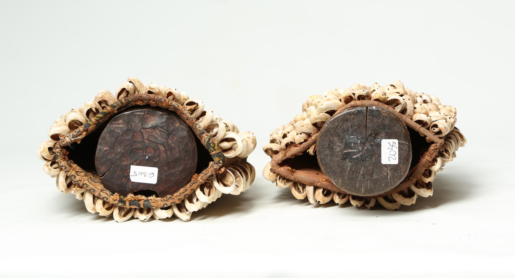 20th Century Two Yoruba Tribe twin Figures with Cowrie Cloaks, Nigeria For Sale