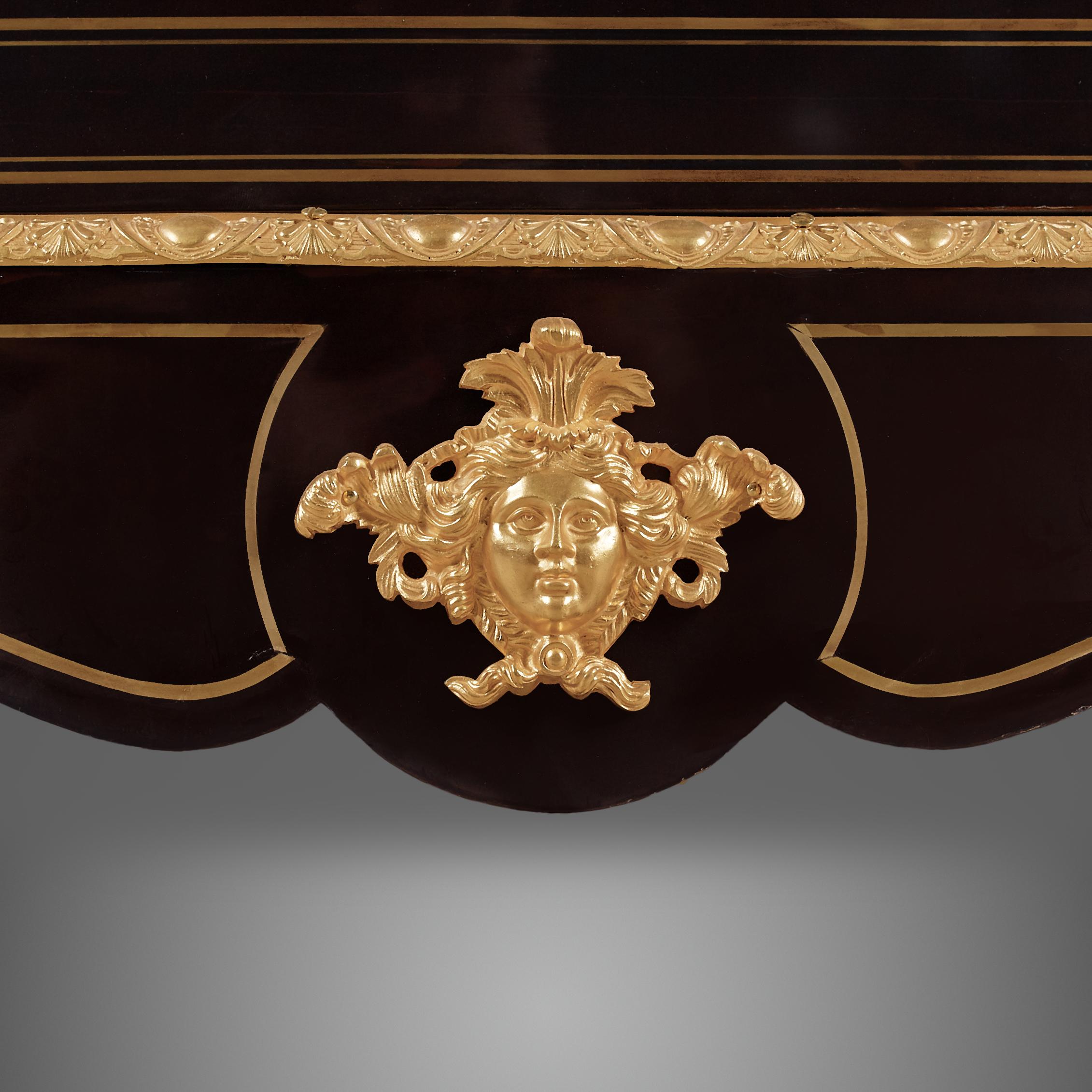 Delicate Porcelain Ormolu and Ebony Cabinet, Napoleon III For Sale 5
