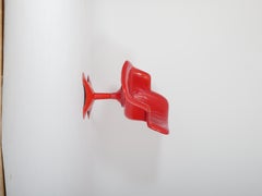 Dos sillas "Junior" Yrjo Kukkapurö, de cuero rojo, de Hami Finlandia c1960.