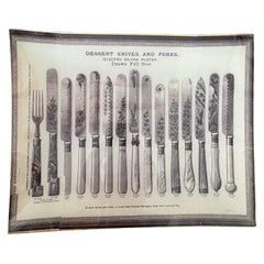 Bandeja de cristal con diseño «Two's Company» y grabado de cubertería victoriana plateada