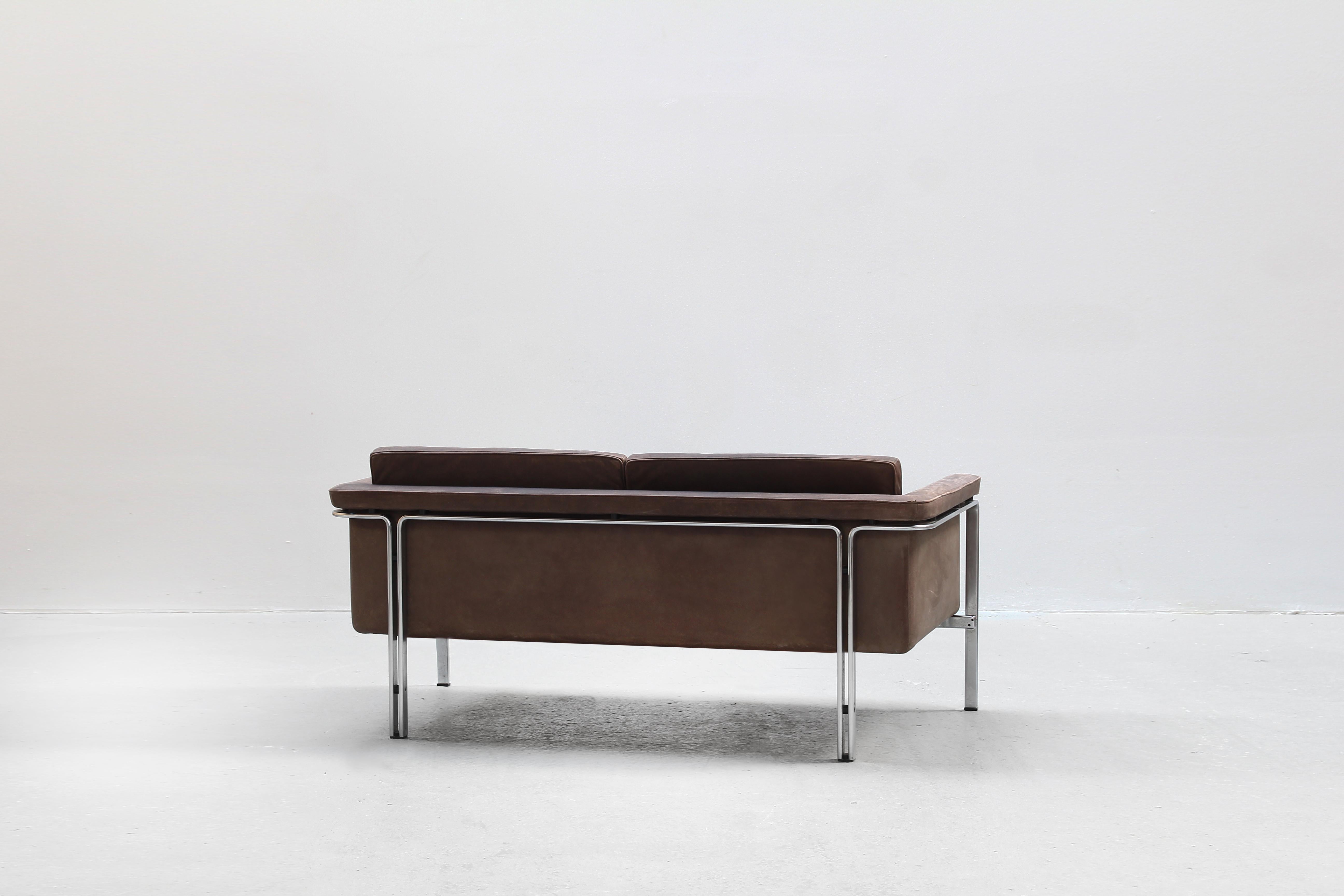 Two-Seat Sofa by Horst Bruning for Alfred Kill International Leather, 1968 In Good Condition For Sale In Berlin, DE