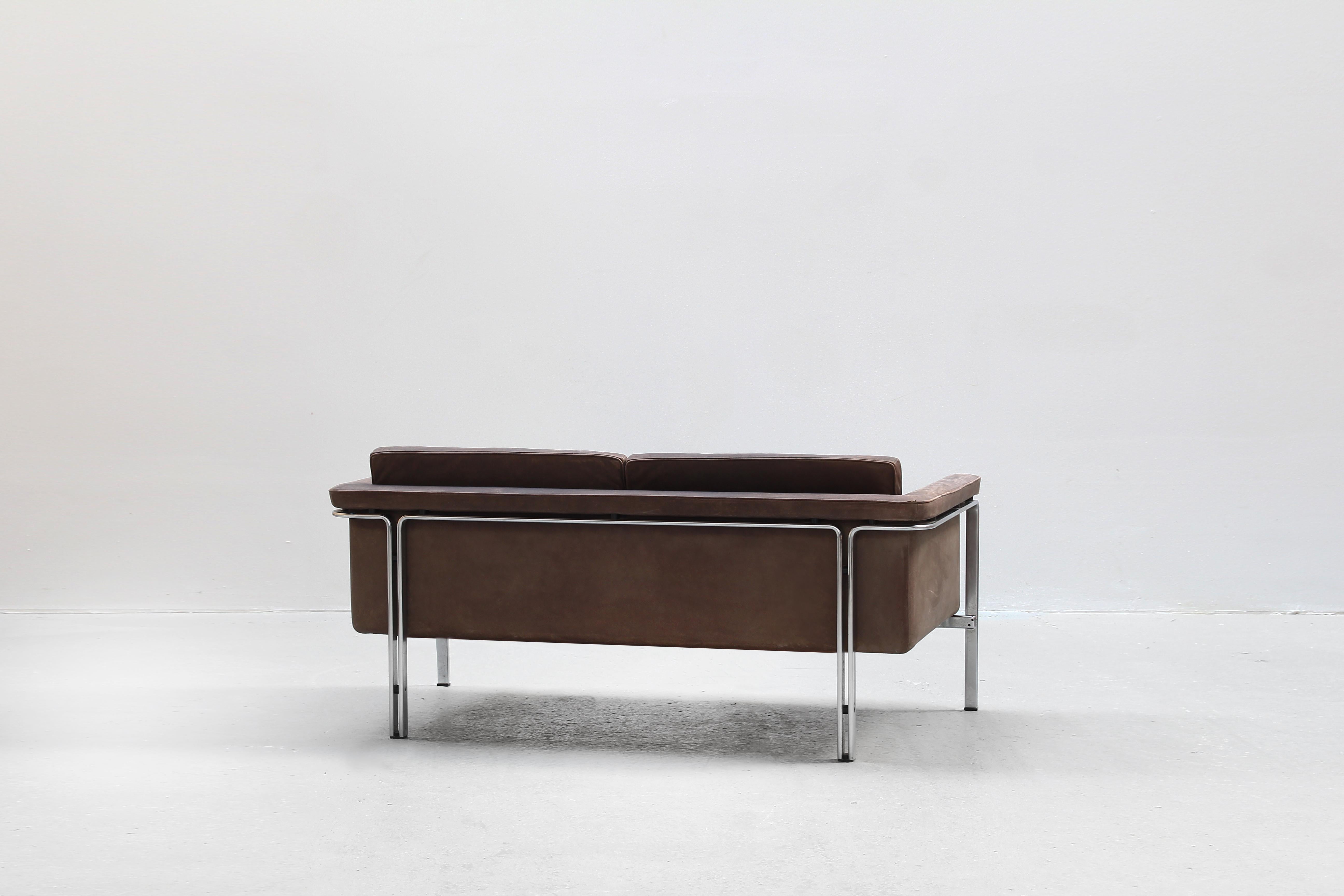 Canapé deux places de Horst Bruning pour Alfred Kill International Leather, 1968 Bon état - En vente à Berlin, DE