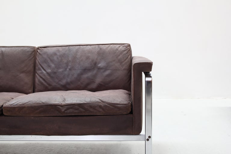 Two-Seat Sofa by Horst Bruning for Alfred Kill International Leather, 1968 For Sale 1