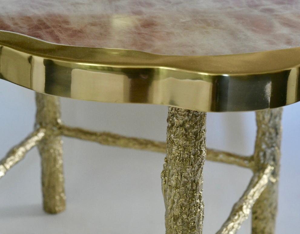 Table à cocktail en quartz et cristal de roche TWR de Phoenix Excellent état - En vente à New York, NY