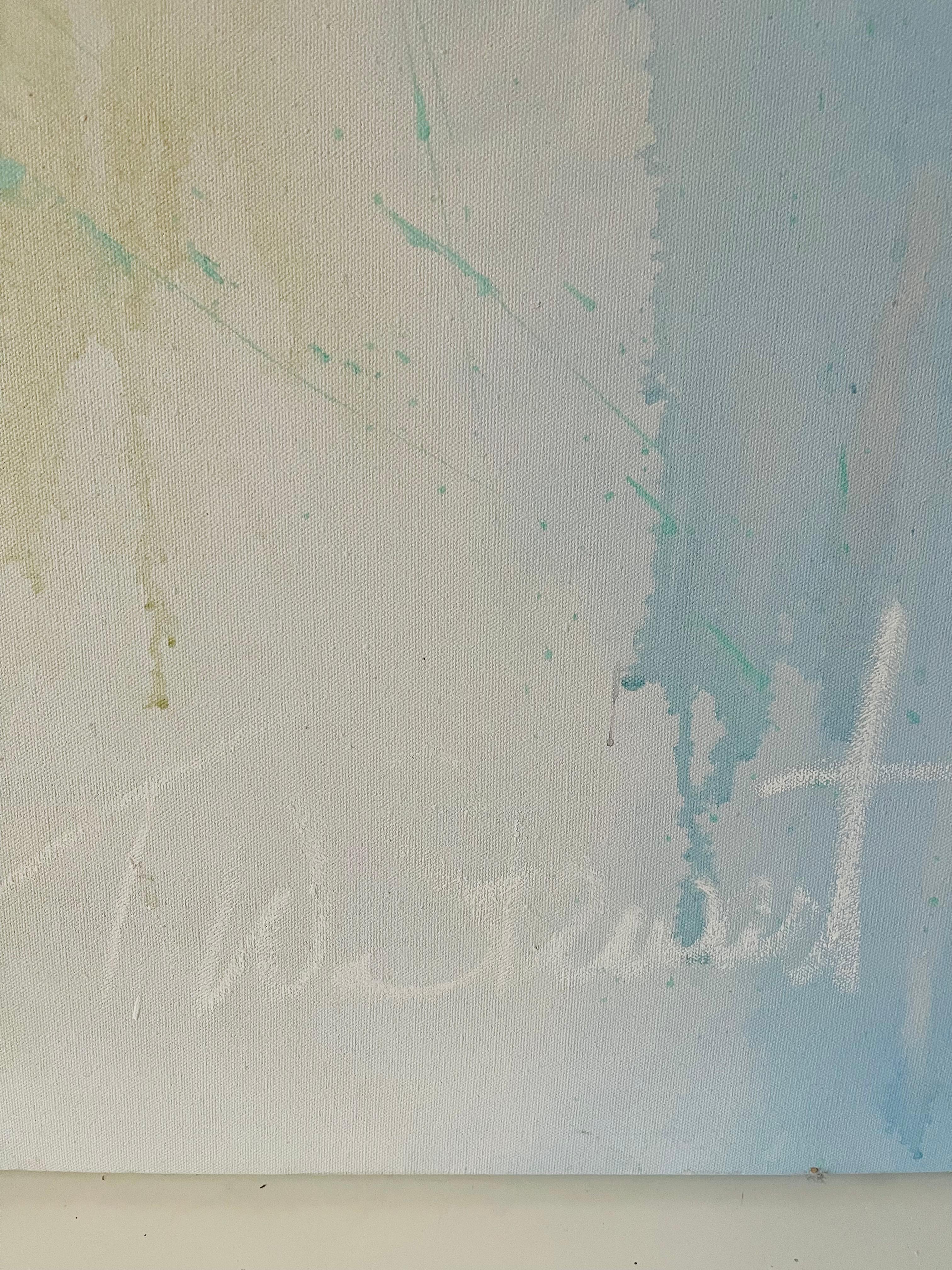 T.W.Stewart  Olio su tela blu astratto Dyptich Contemporary in vendita 3