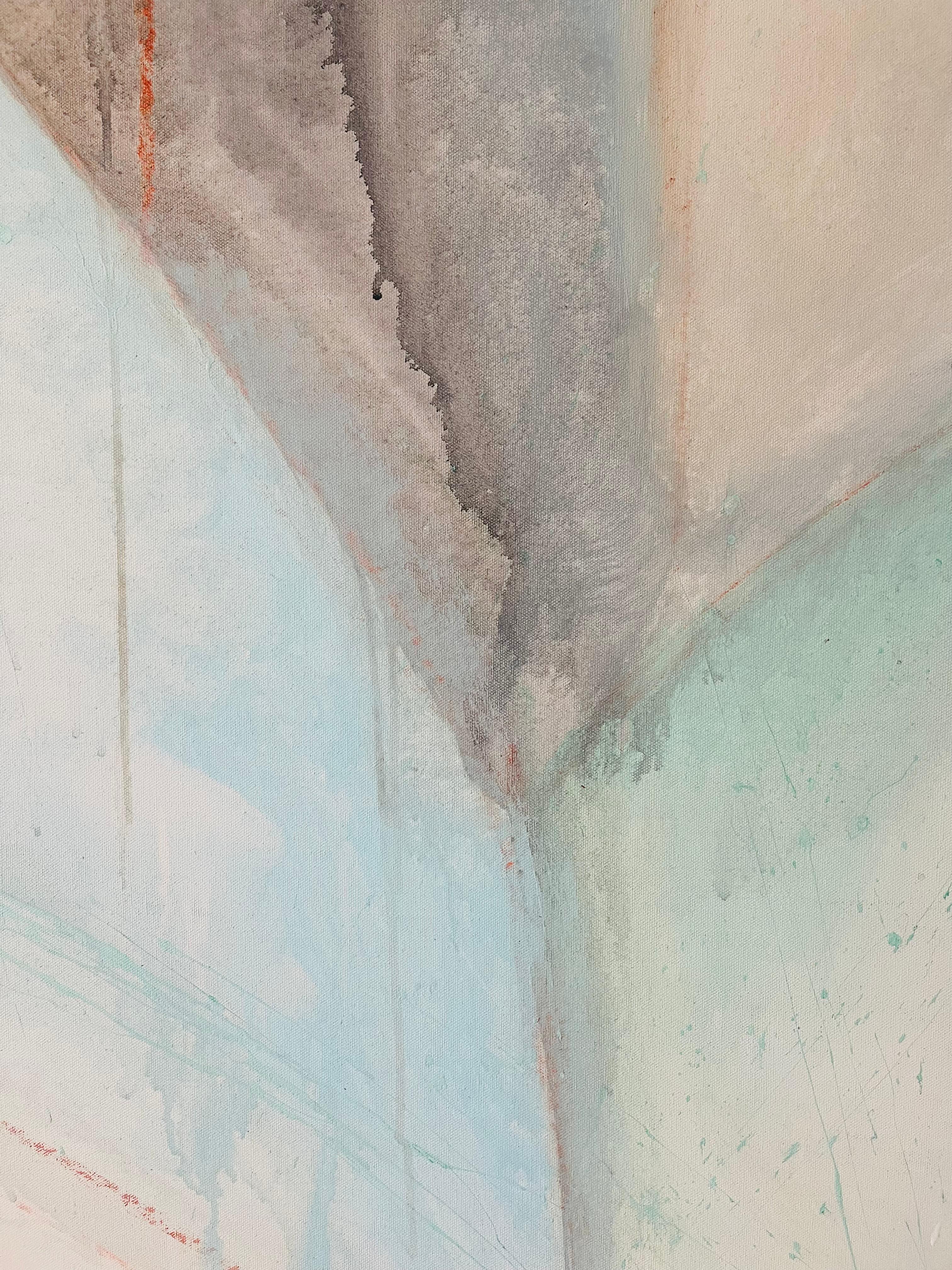 Moderno T.W.Stewart  Olio su tela blu astratto Dyptich Contemporary in vendita