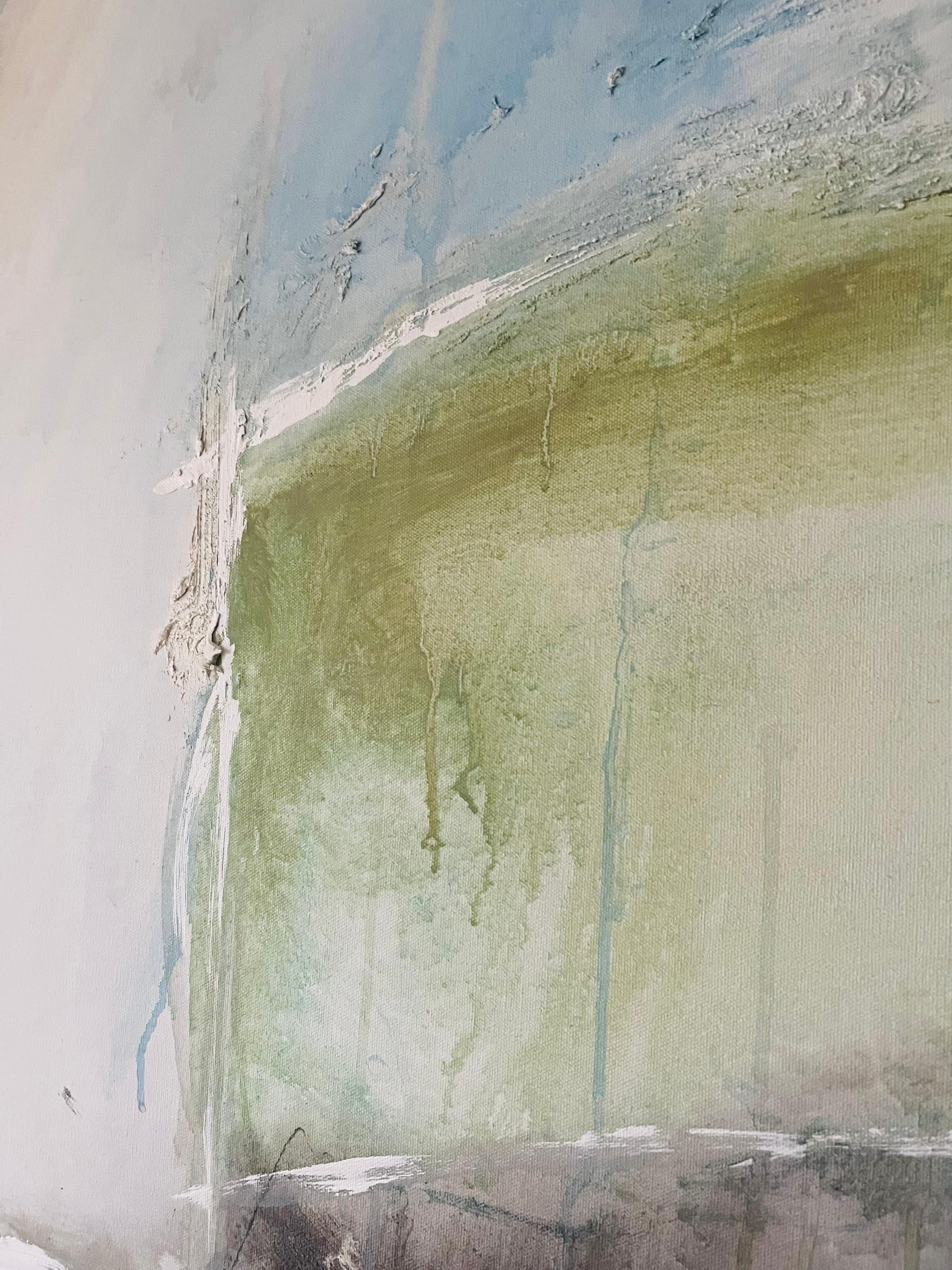 Tela T.W.Stewart  Olio su tela blu astratto Dyptich Contemporary in vendita