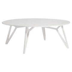 TXT L, 21st Century modern Quartz Stone Coffee and Side Table in White Snow