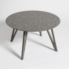 21st Century Modern Round Stone Composite Coffee Table in Graphite (Medium size)