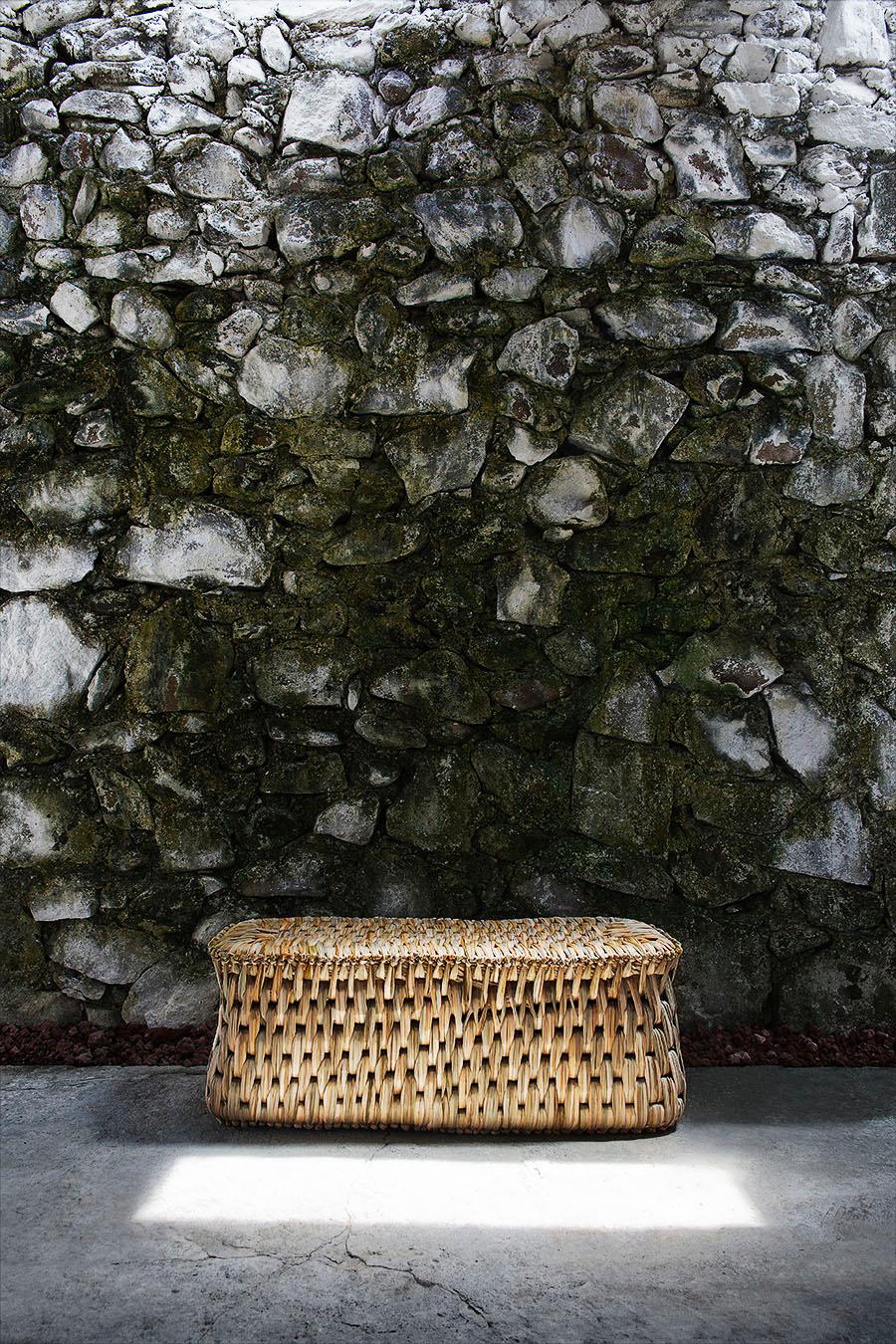 Woven Tule 'Icpalli' Bench made in Mexico from LUTECA (Volkskunst)