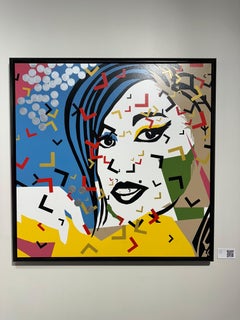 "Amy" (FRAMED) Pop Art Painting 36" x 36" inch by Ty Joseph