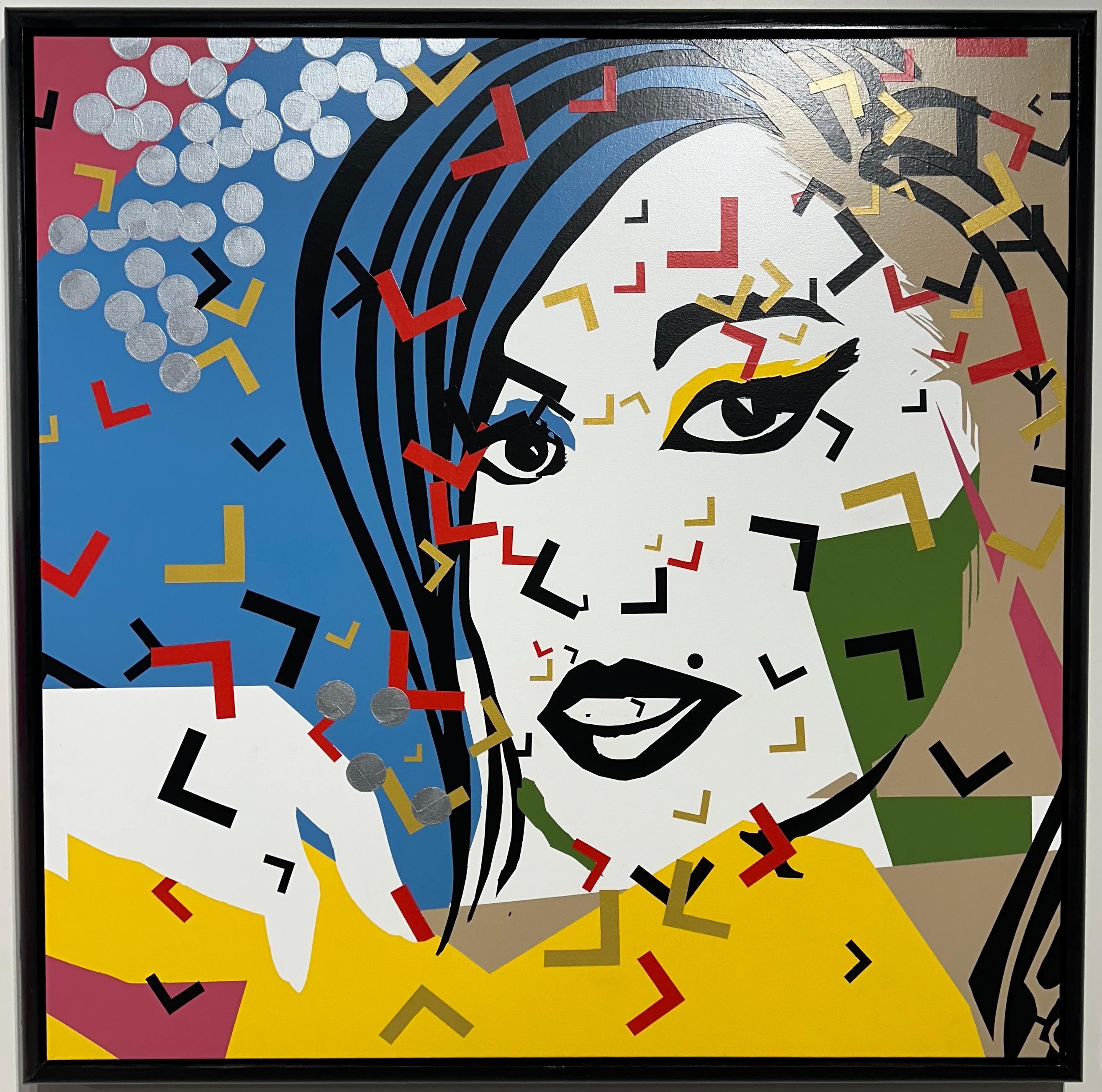 "Amy" (ENMARCADA) Pintura Pop Art 36" x 36" pulgadas por Ty Joseph