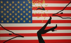 "Kicking Up Heels in the US" Pittura astratta 36" x 60" pollici di Ty Joseph