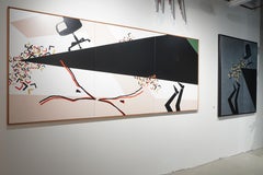 "Precarious II" Abstract Painting (Triptych) 48"x108"in by Ty Joseph