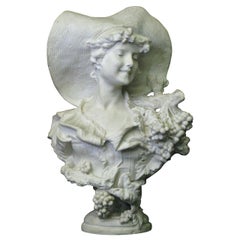 Tycoon's Large Bust 'Lady Of the Grape' after Sculptor Lapini-Provenance