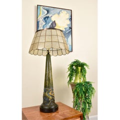 Tye of California Classical Etruscan Horse Lamp with Capiz Shade