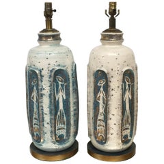 Tye of California Pottery Table Lamps a Pair, 1950s