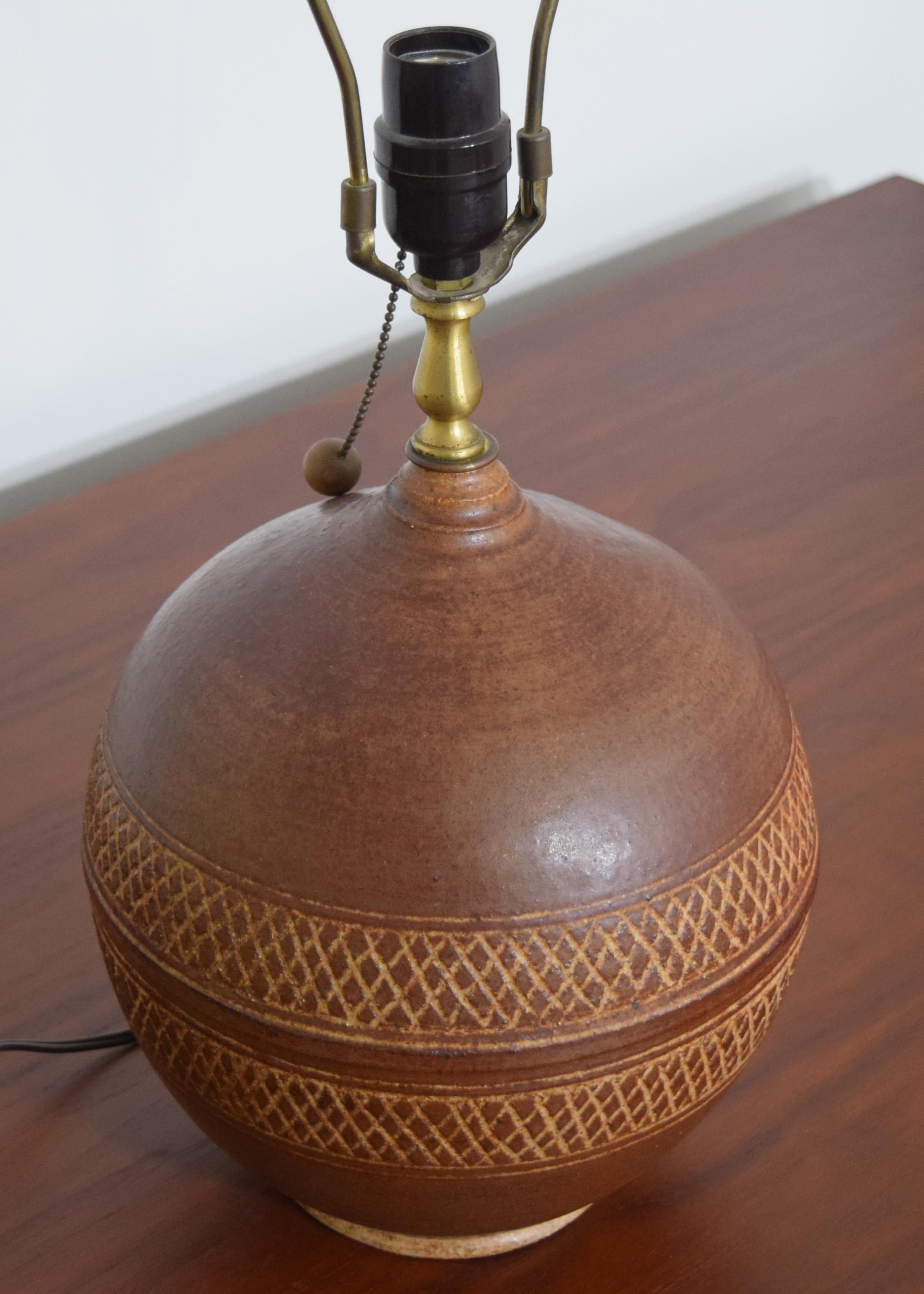 Mid-Century Modern Tygart Studio Pottery Table Lamp