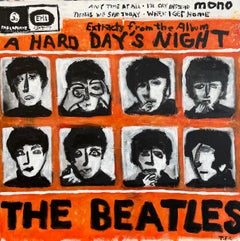 "A Hard Day's Night (Orange)" Contemporary Abstract Pop Art Beatles Painting