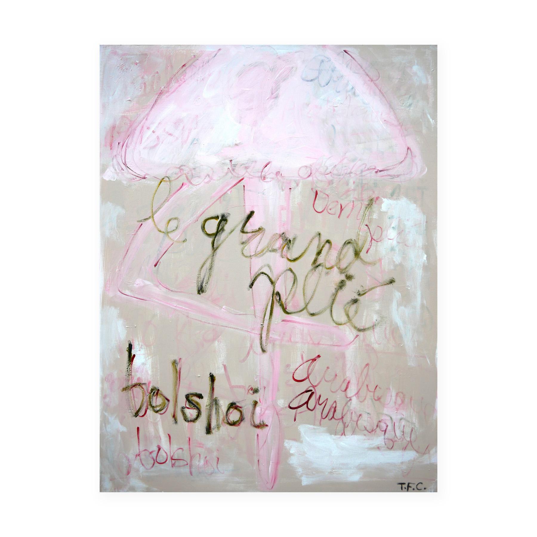 Zeitgenössisches abstraktes Pop-Art-Gemälde einer rosa Ballerina, Bolshoi-Ballerina  – Painting von Tyler Casey