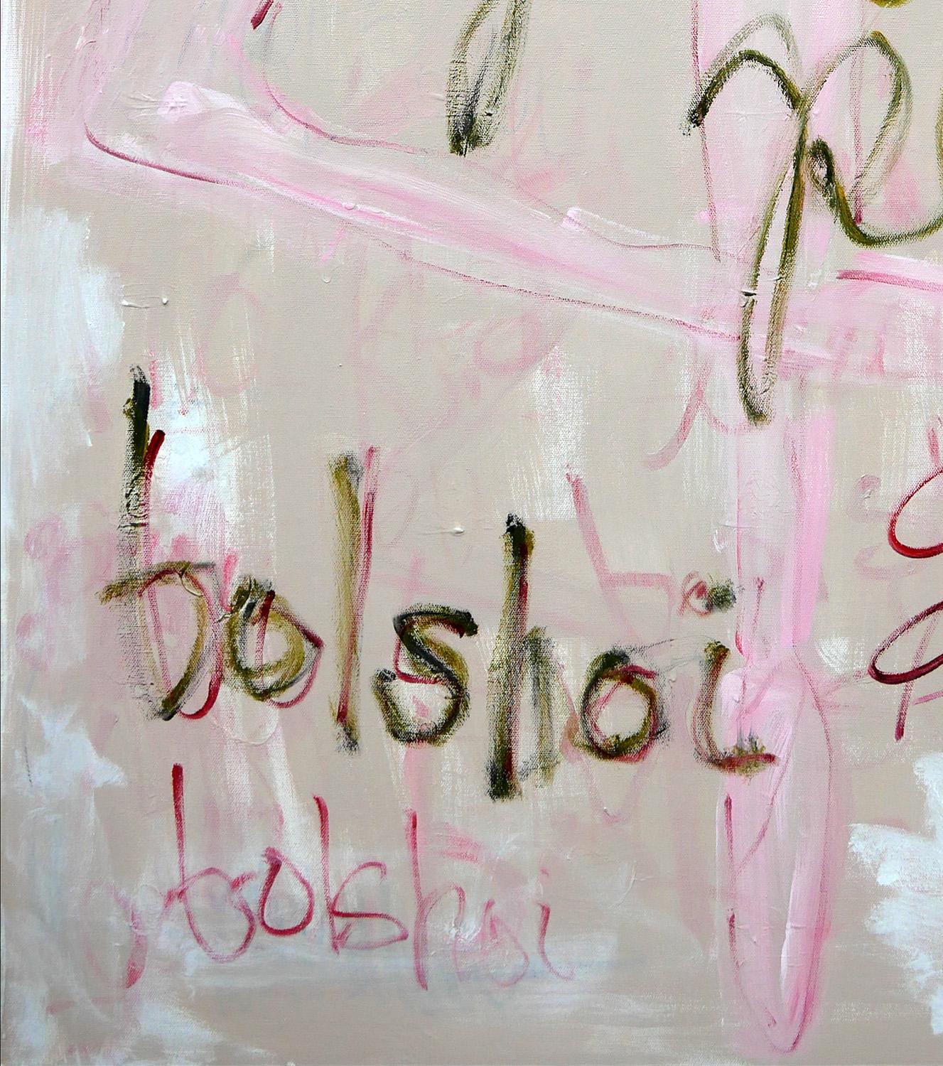 Zeitgenössisches abstraktes Pop-Art-Gemälde einer rosa Ballerina, Bolshoi-Ballerina  im Angebot 1