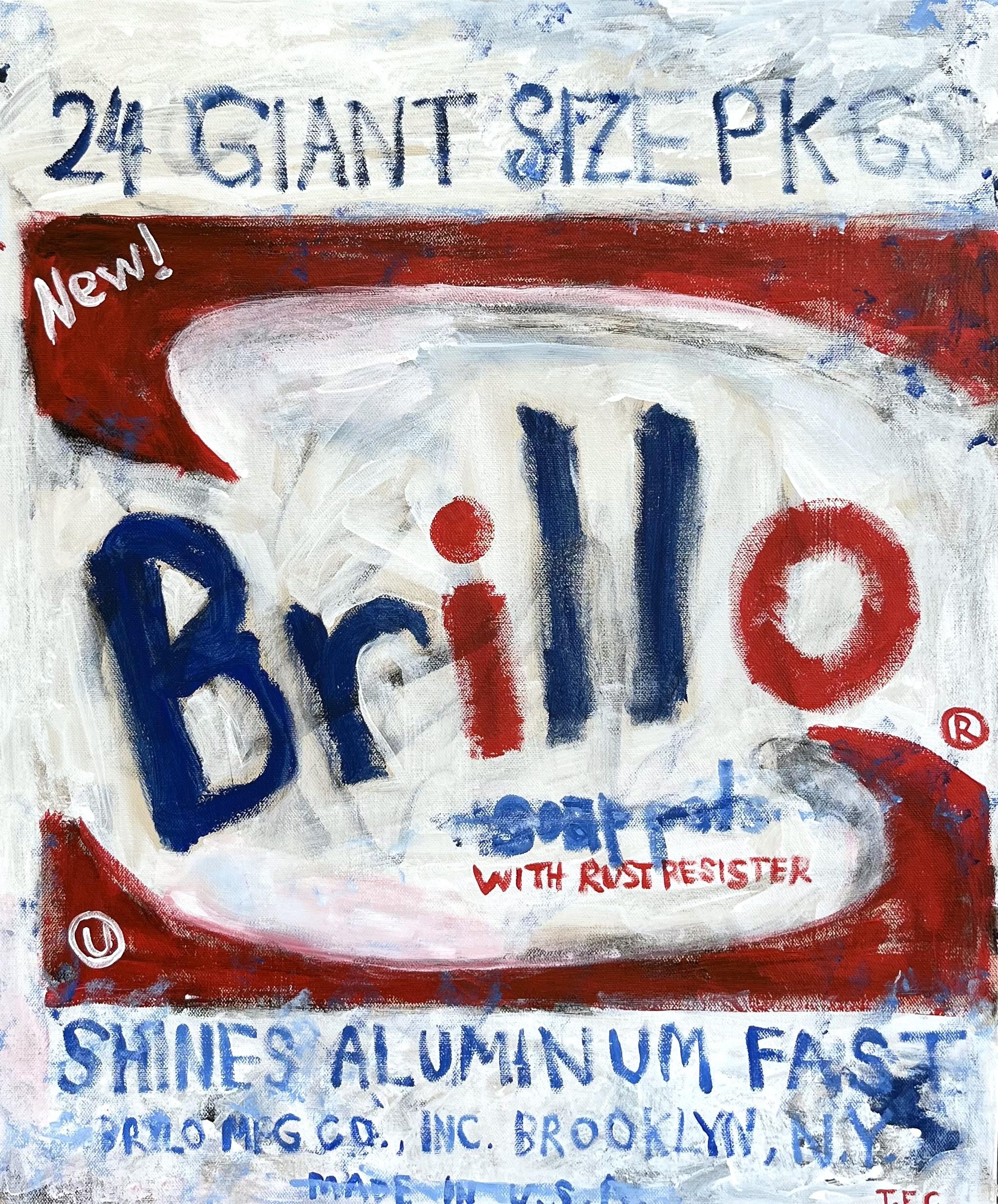 "Brillo" Zeitgenössische abstrakte von Andy Warhol inspirierte Pop Art Malerei