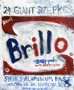 "Brillo" Zeitgenössische abstrakte von Andy Warhol inspirierte Pop Art Malerei