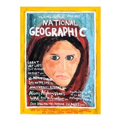 Contemporary Abstract Portrait of Sharbat Gula on 1985 National Geographic Cover