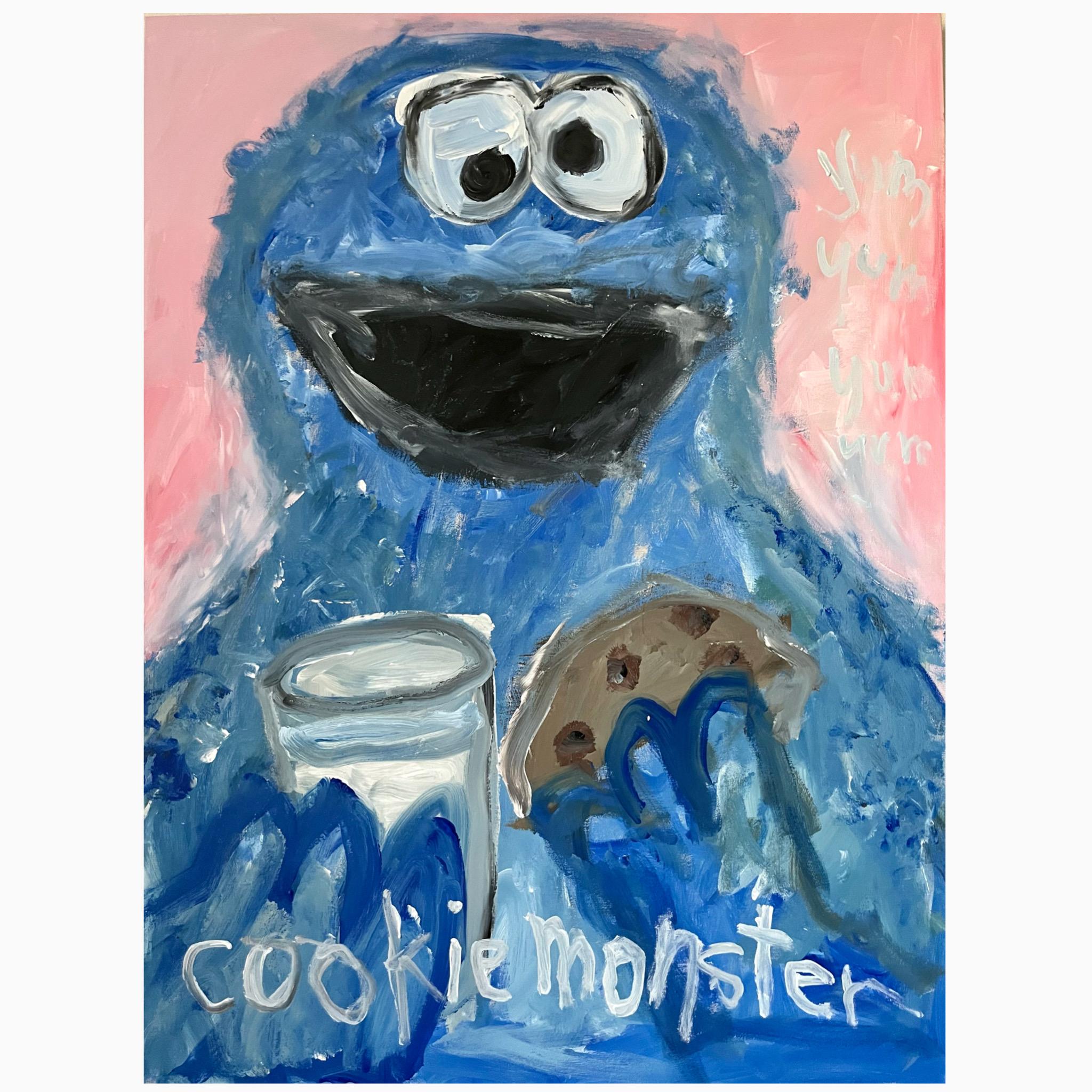 cookie monster painting