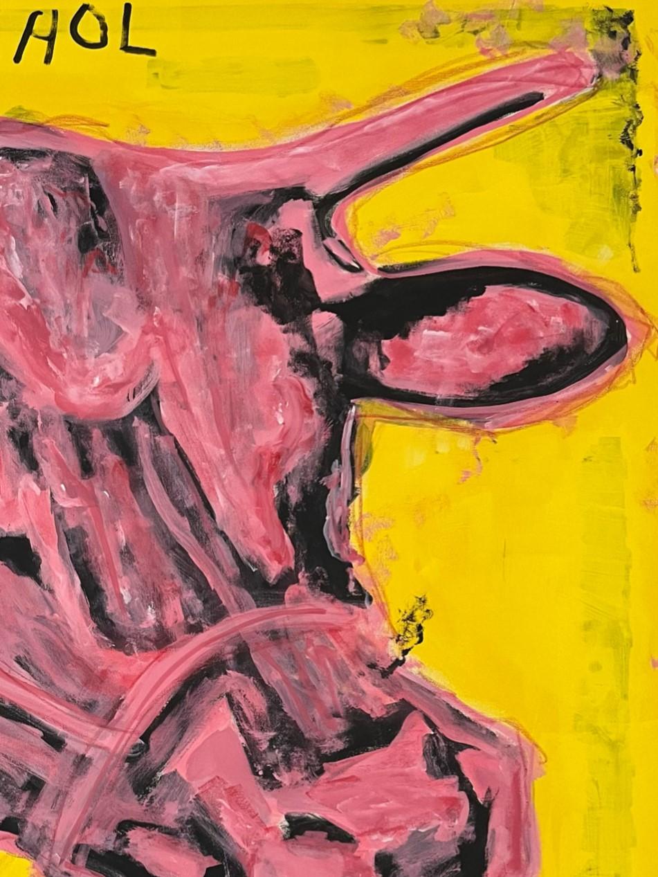 pink cow painting