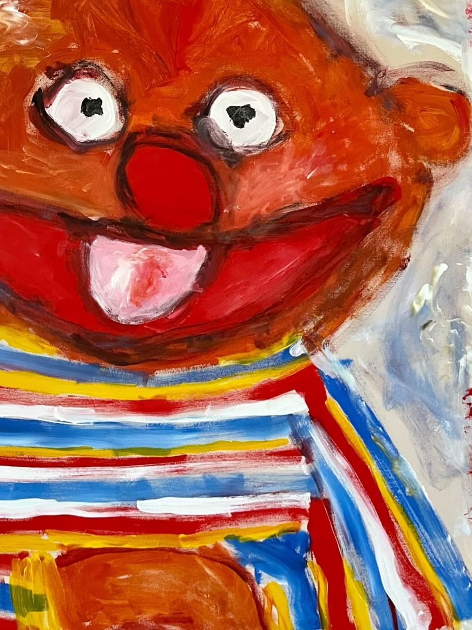 Zeitgenössisches abstraktes Pop-Art-Figurengemälde „Ernie“ mit Sesame Street-Charakter im Angebot 2