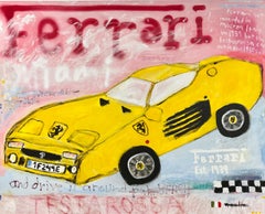 "Ferrari (Testarossa)" Contemporary Abstract Pop Art Sports Car Painting