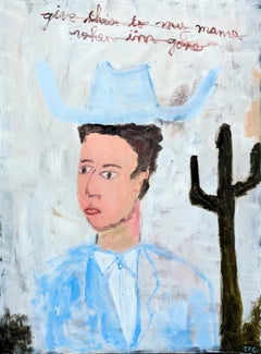 "Give this to my mama when I'm gone" Contemporary Gestural Cowboy Painting