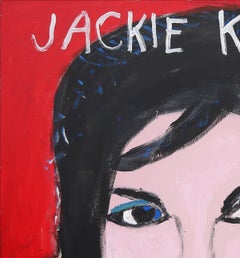 "Jackie Kennedy-Onassis" Red Contemporary Abstract Pop Art Portrait Painting