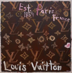 "Louis Vuitton" Contemporary Abstract Pop Art Painting of LV Monogram with Pink