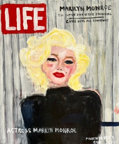 "Marilyn Monroe- Life" Contemporary Abstract Pop Art Magazine Cover Painting