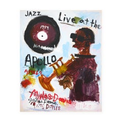 "Miles Davis" Contemporary Abstract Pop Art Portrait Painting of a Jazz Musician