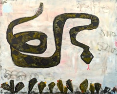 "Rattlesnake" Contemporary Gestural Western Abstract Landscape Painting
