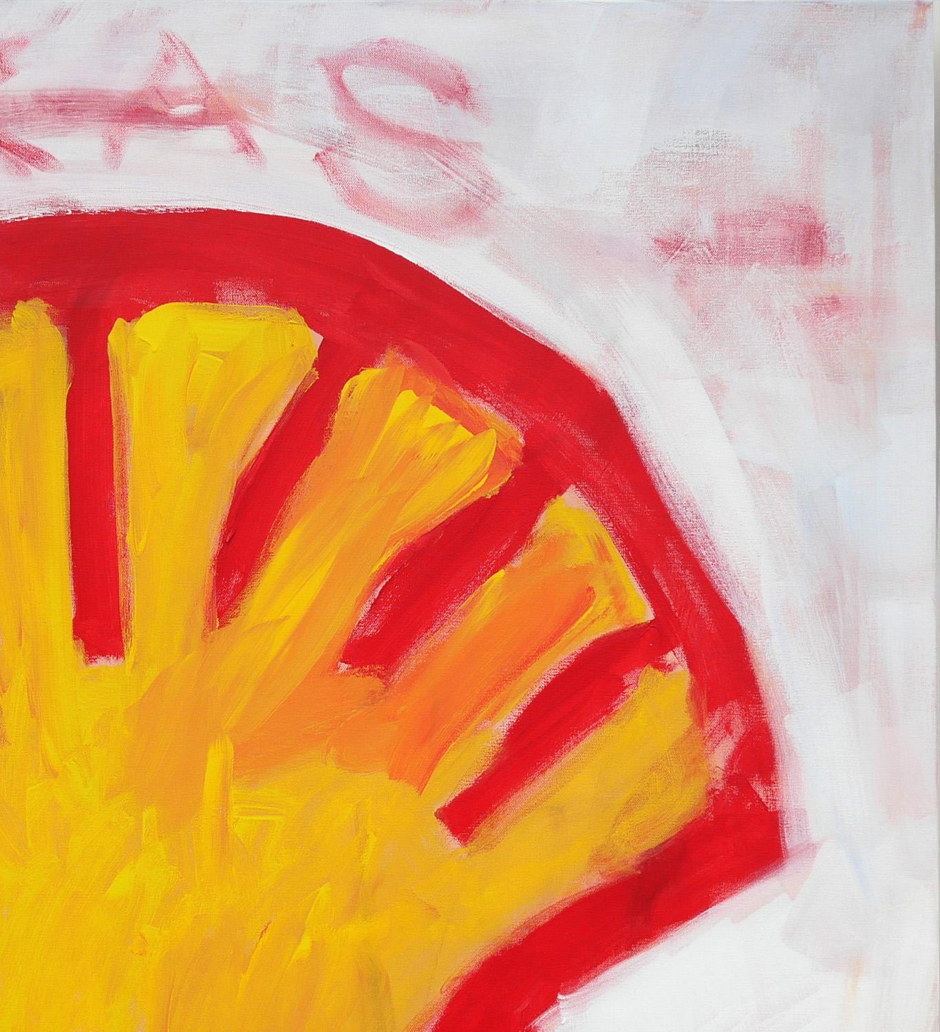 „Shell“ Zeitgenössisches abstraktes Pop-Art-Gemälde eines Logos der Oil and Gas Company im Angebot 6