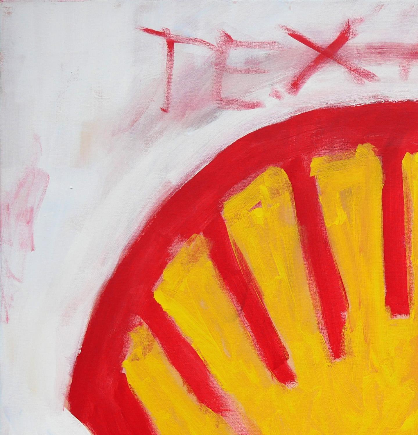 „Shell“ Zeitgenössisches abstraktes Pop-Art-Gemälde eines Logos der Oil and Gas Company im Angebot 7