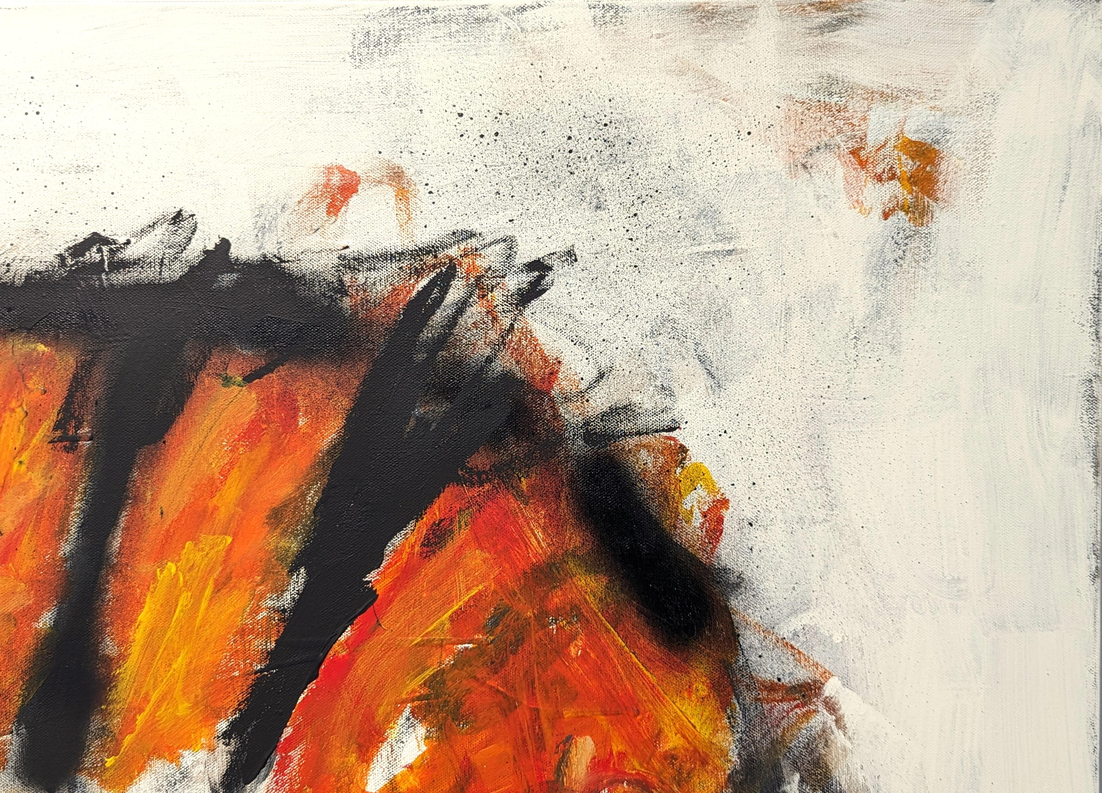 Abstract animal painting by contemporary artist Tyler Casey. The work features a gestural depiction of a tiger against an off-white background. Signed in the front lower right corner. 

Artist Biography: Tyler Casey is a self-taught diverse artist